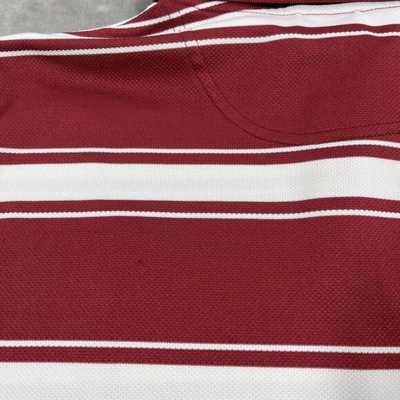 Alabama Crimson Tide Columbia Mens Medium Red Stripe Logo Polo Shirt - Picture 9 of 9